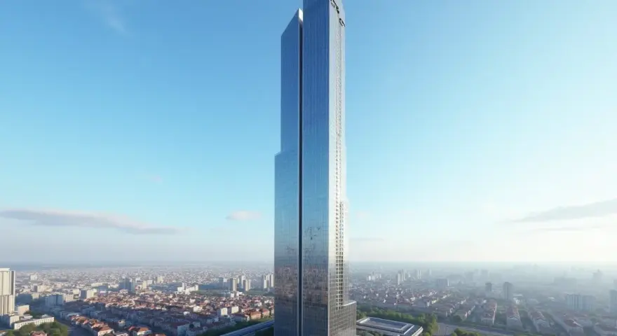 Imponujący Sky Tower, którego wysokość zapiera dech w piersiach, góruje nad miastem.