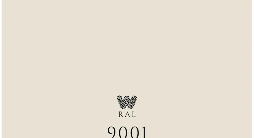 RAL 9001, kolor biały. Symbol graficzny i numeracja.