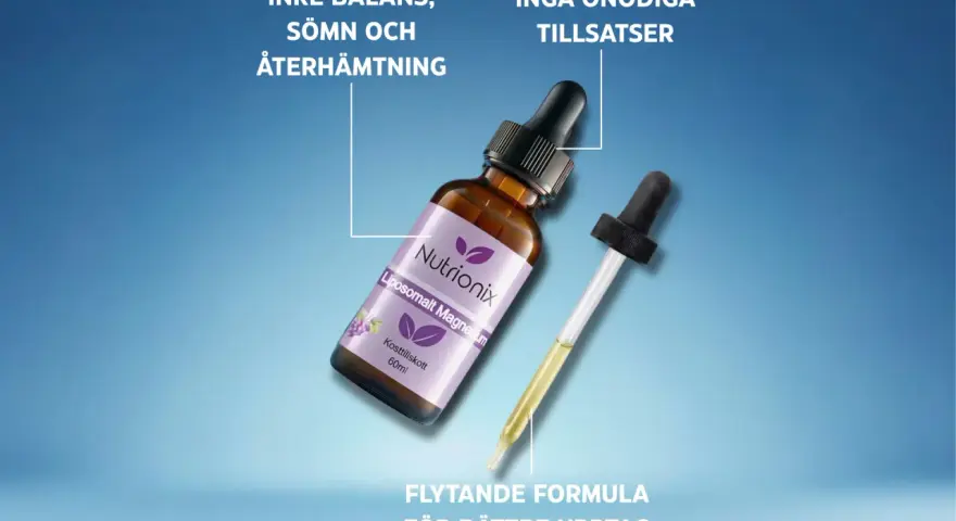 Flytande liposomalt magnesium från Nutrionix för inre balans, sömn och återhämtning. Kan vara ett stöd vid klimakteriet. Inga onödiga tillsatser.