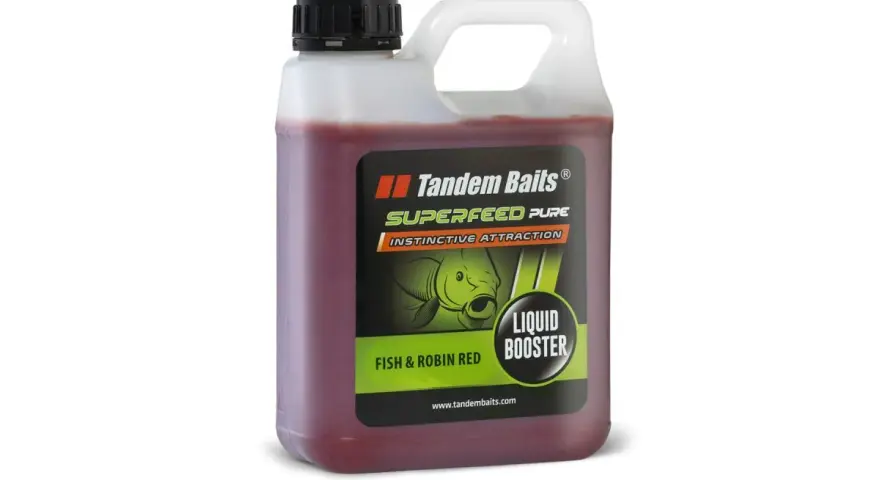 Płynny booster Tandem Baits "Fish & Robin Red" - skuteczne zapachy na karpia wiosną. Intensywna przynęta dla ryb.