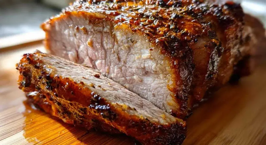 Soczysta karkówka pieczona w piekarniku, z chrupiącą skórką i aromatyczną, klasyczną marynatą. Idealna na obiad!