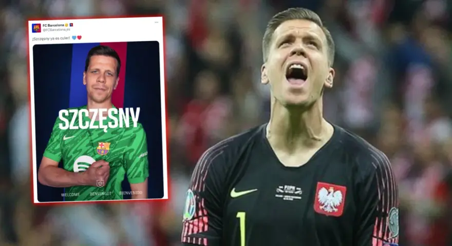 Wojciech Szczęsny, bramkarz, w zielonej koszulce z napisem "SZCZĘSNY" i w czarnej z orłem. Jego wiek nie jest widoczny, ale forma mówi sama za siebie.