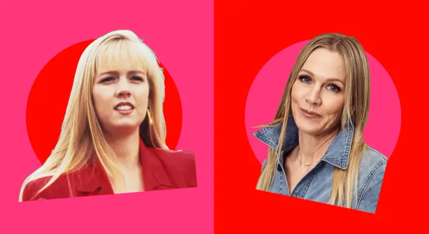 Il cast di Beverly Hills 90210: Jennie Garth da giovane e oggi, con un look casual in denim.