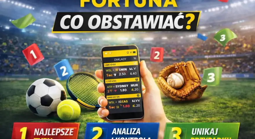 Co obstawiać u bukmachera? Piłka nożna, tenis, baseball i aplikacja mobilna Fortuna. Najlepsze typy, analiza i kontrola, unikaj przypadku.