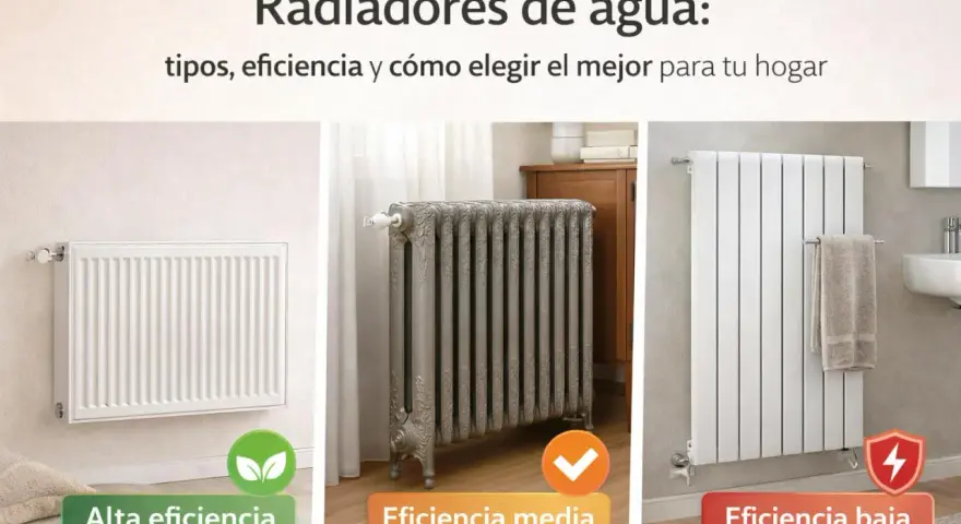 Tres tipos de radiadores de agua: alta, media y baja eficiencia. Elige el mejor para tu hogar.