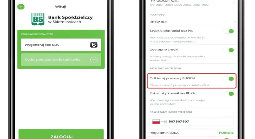 Ustaw opcję "Odbieraj przelewy BLIKIEM", aby łatwo odbierać przelewy na telefon BLIK.