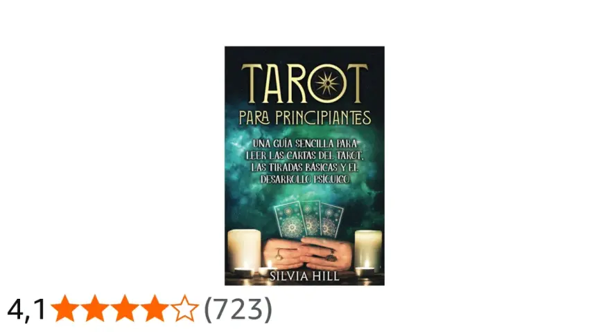 Guía para aprender tarot: "Tarot para principiantes", con cartas, velas y una reseña de 4.1 estrellas.