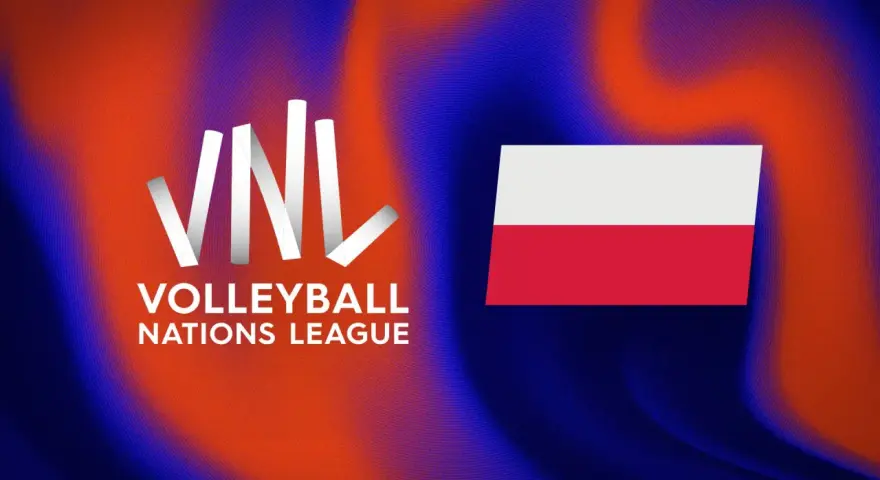 Logo VNL Volleyball Nations League z polską flagą. Czas na emocje, kiedy grają siatkarki!