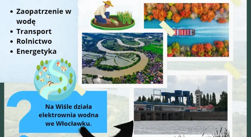 Polskie rzeki to życie: od rolnictwa i transportu po energetykę. Na Wiśle działa elektrownia wodna we Włocławku.