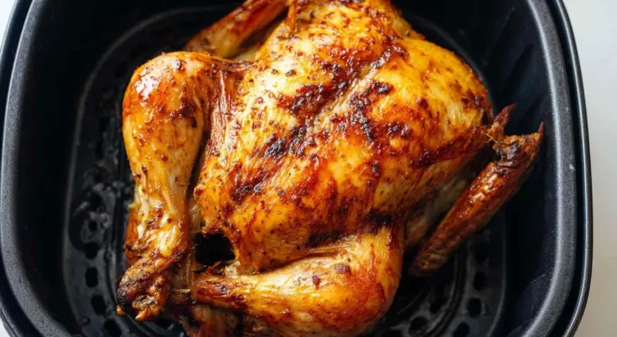 Złocisty, chrupiący kurczak z airfryer, idealny na obiad.