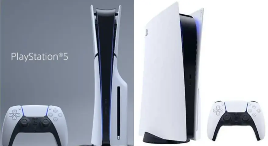 PlayStation 5 con su mando DualSense. La PS5 tiene 16 GB de RAM GDDR6, ¡una maravilla para los juegos!
