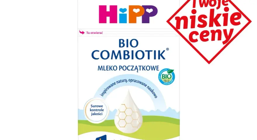 Szukasz odpowiedzi na pytanie: jakie mleko dla noworodka? Opakowanie HiPP BIO Combiotik 1, ekologiczne mleko początkowe.
