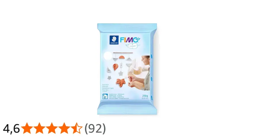 Confezione di Fimo air light, pasta modellabile che si asciuga all'aria, ideale per creare decorazioni leggere e dettagliate.