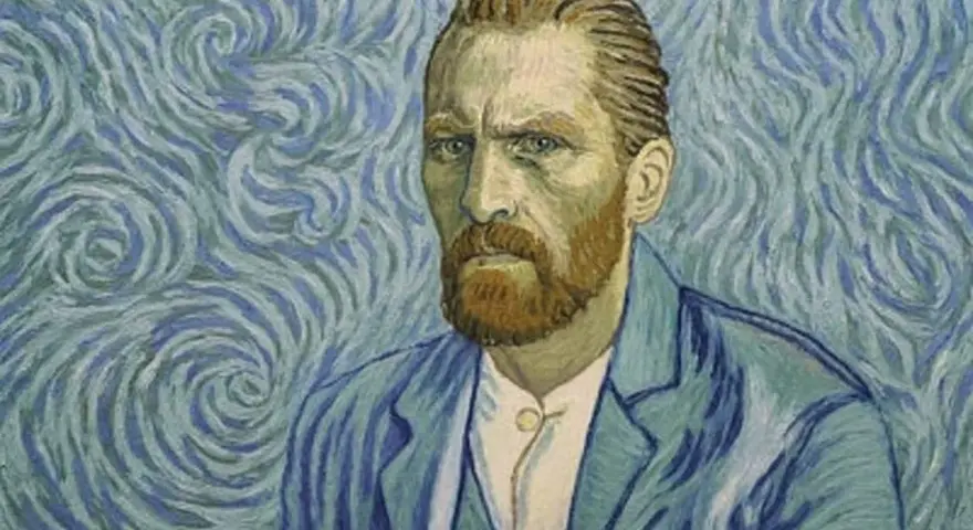 Portrait de Vincent van Gogh, une oeuvre emblématique aux tourbillons bleus capturant l'intensité de l'artiste.