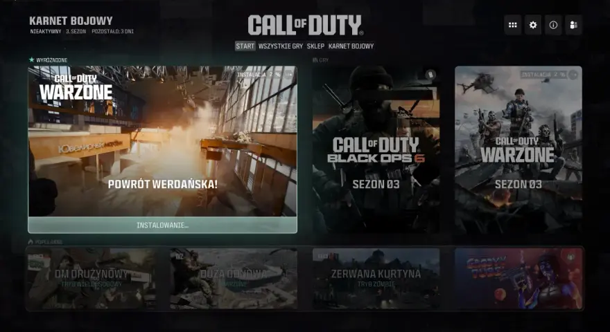 Pantalla de Call of Duty: Warzone. La instalación de Warzone pesa mucho, pero la acción vale la pena. ¡A descargar!