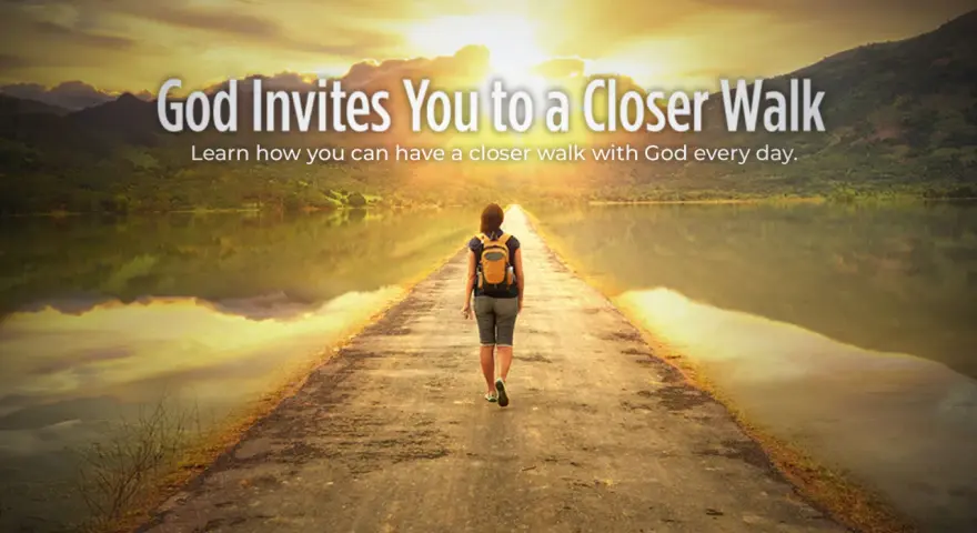 A person walks down a path towards a bright horizon, symbolizing a journey to draw near to God.