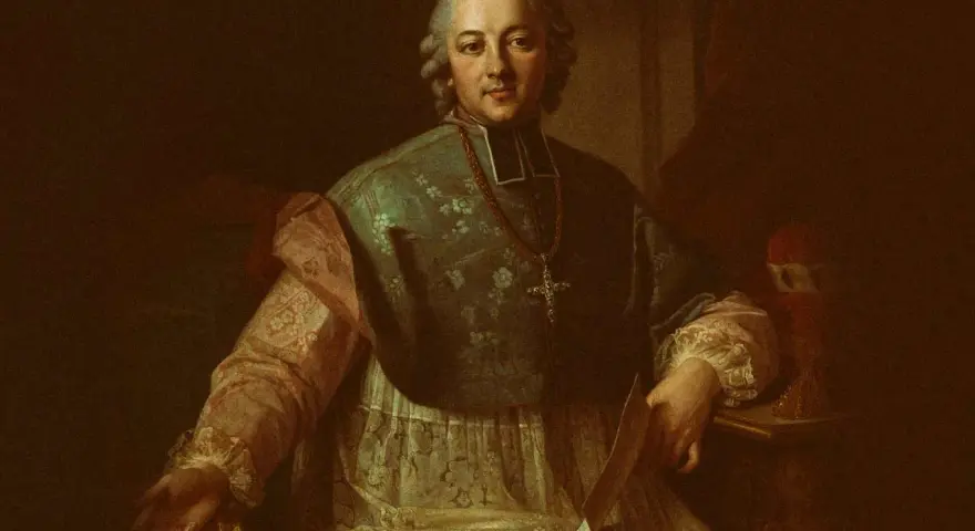 Portret Ignacego Krasickiego, biskupa, który tworzył wspaniałe bajki i wiersze.