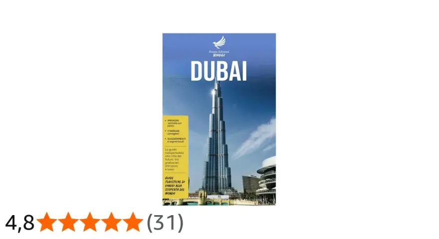 Cover of a Dubai travel guide featuring the Burj Khalifa skyscraper against a blue sky.