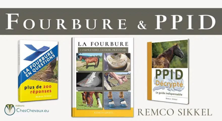 Livres sur la fourbure et le PPID du cheval. Comprendre, guérir, prévenir. Le pied cheval fourbu est un sujet abordé.