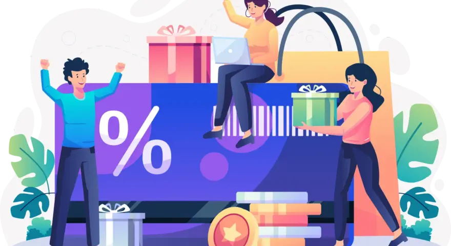 Menschen freuen sich über Geschenke und Rabatte, ein Beispiel für erfolgreiche marketing psychologie.