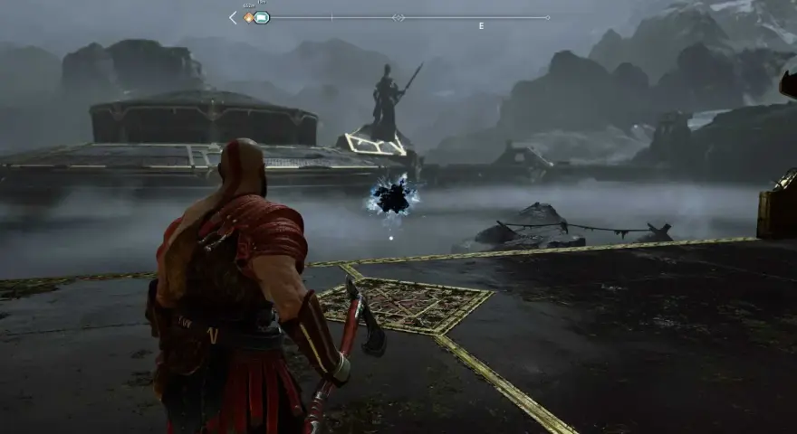 Kratos se prepara para la batalla en Niflheim, un reino sombrío de God of War Ragnarök.