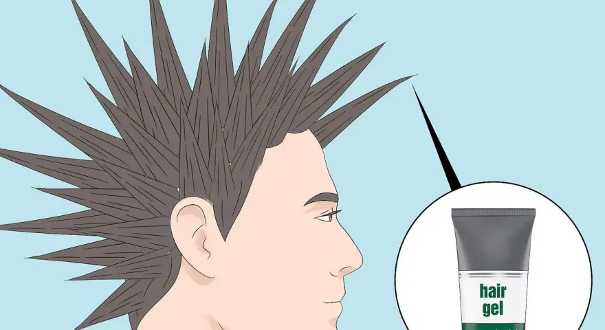 Un hombre con un mohicano en pico, peinado con gel para el cabello de máxima fijación.