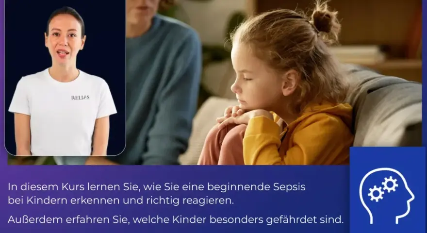 Kurs über Sepsis bei Kindern: Frühwarnzeichen erkennen und richtig handeln. Informationen zu Risikogruppen.