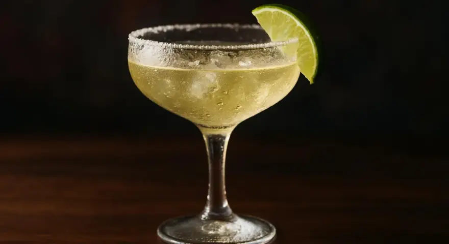 En svalkande margarita med saltkant och lime, perfekt för ett somrigt margarita recept.