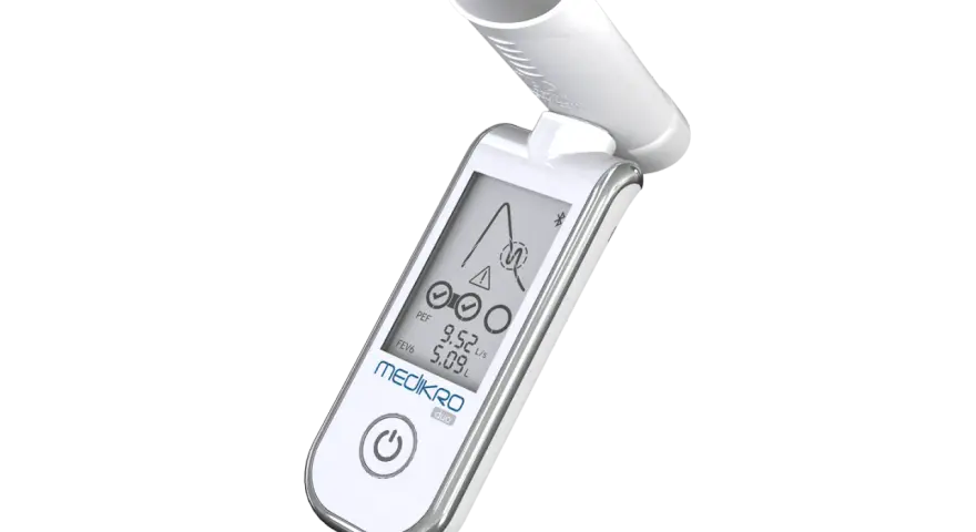 Nowoczesny spirometr Medikro Duo, idealny do nauki podczas kursu spirometrii.