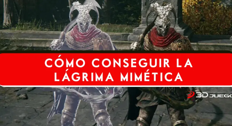 Dos guerreros de Elden Ring, uno real y otro una lagrima mimética, se preparan para el combate.