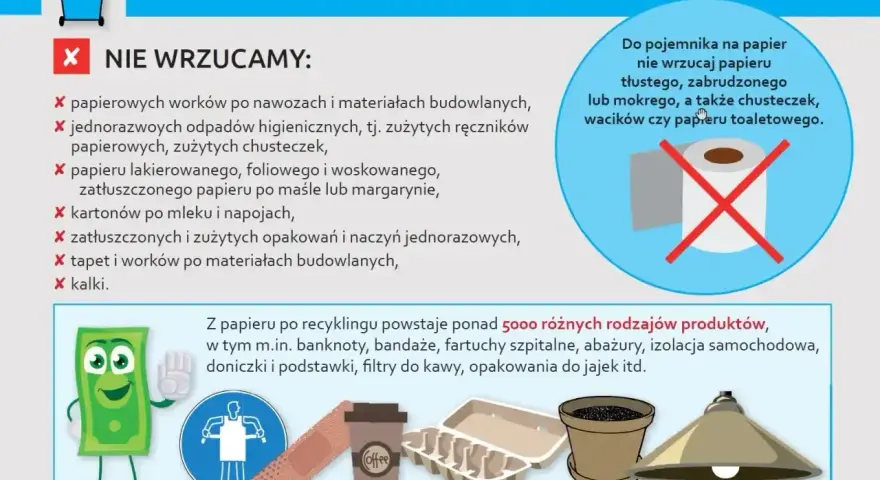 Karton po mleku nie nadaje się do niebieskiego pojemnika na papier. Dowiedz się, gdzie wyrzucić karton po mleku i inne odpady.