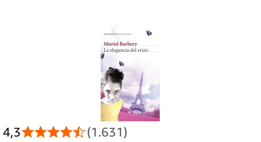 La elegancia del erizo, libro de Muriel Barbery, con una joven y la Torre Eiffel de fondo.