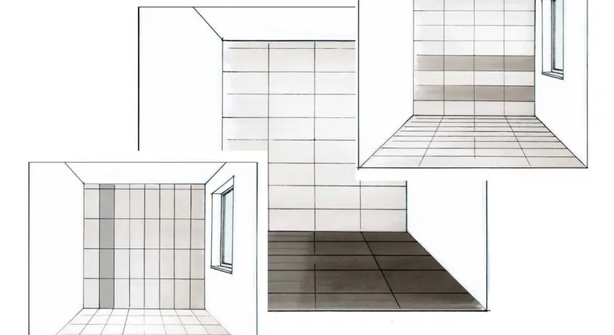 Verschiedene Verlegemuster Fliesen 30x60 verlegen Richtung: vertikal, horizontal und im Verbund.