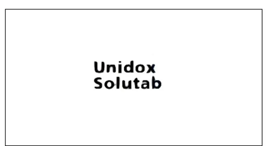 Napis "Unidox Solutab" na białym tle.