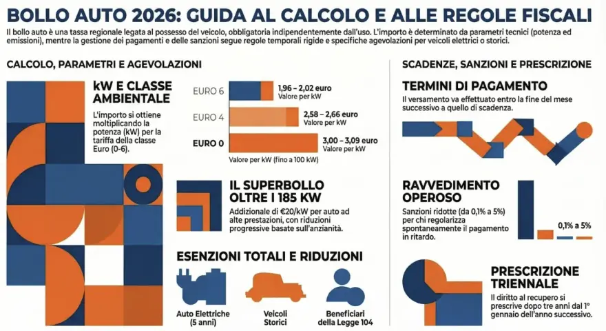 Guida al bollo auto 2026 in Lombardia: calcolo, sanzioni e agevolazioni per auto ibride e non.
