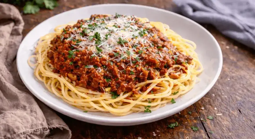 Pyszne spaghetti bolognese, idealne na obiad. Dowiedz się, jak zrobić spaghetti krok po kroku!