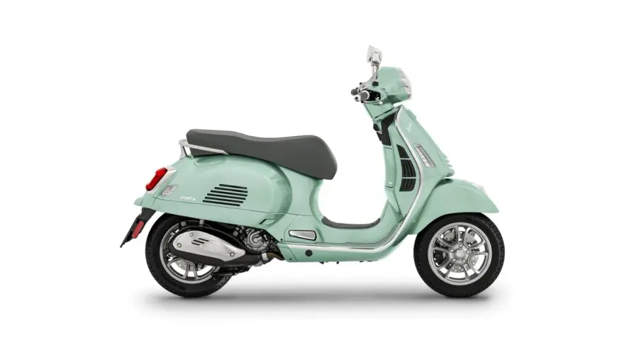 Miętowa Vespa GTS 300. Poznaj jej dane techniczne i poczuj wolność na drodze.