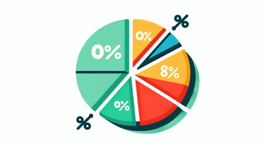 Grafico a torta colorato con percentuali, che illustra quanto si guadagna con Uber.