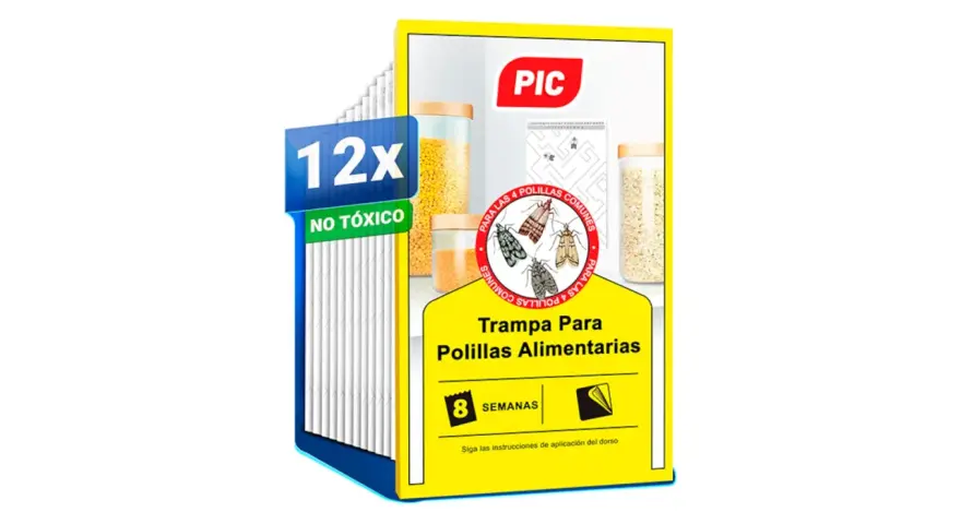 Caja de 12 trampas para polillas alimentarias, no tóxicas, para proteger tus alimentos de gorgojos.