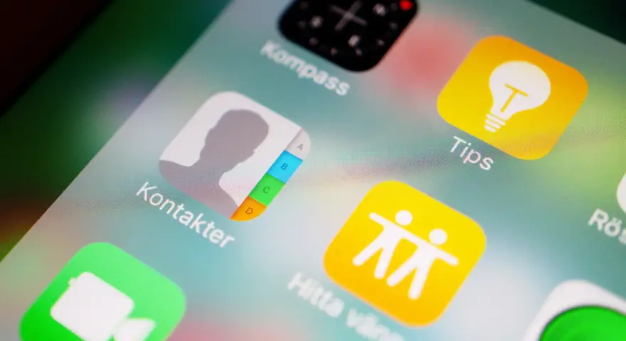 Ikon för Kontakter på en iPhone. Här kan du enkelt spara kontakter.