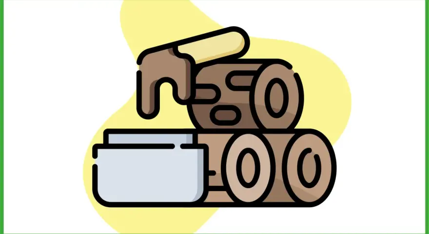 Un rotolo di cera viene applicato su un pezzo di legno. Illustrazione che mostra come si fa la cera.