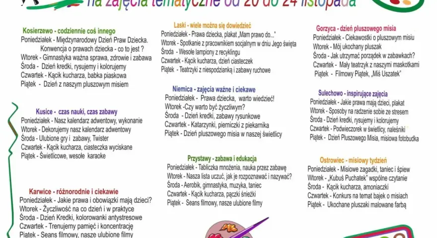 Placówki zapraszają na zajęcia tematyczne. Poznaj prawa i obowiązki dziecka, baw się i ucz.