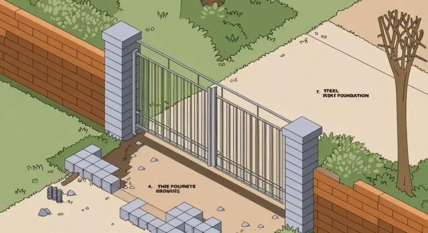 Jaki fundament pod bramę przesuwną? Kluczowe wymiary i materiały