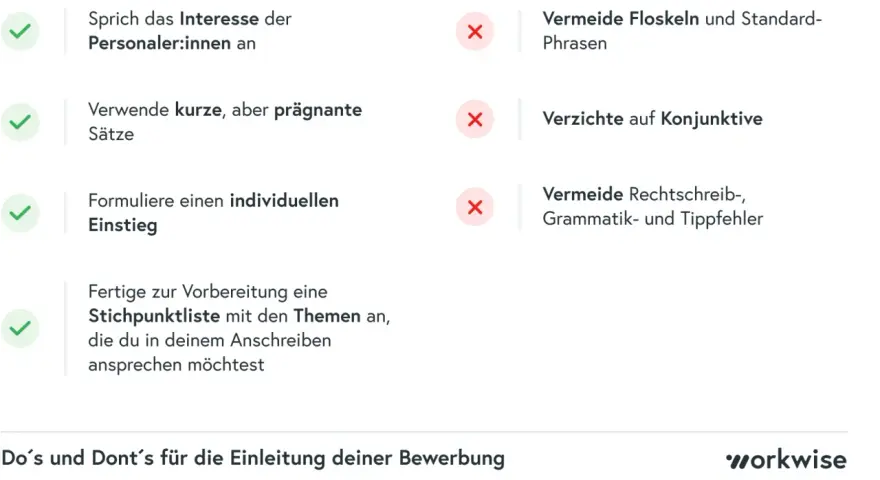 Tipps für deine Initiativbewerbung: Interesse wecken, prägnant formulieren, individuell einsteigen. Vermeide Floskeln & Konjunktive.