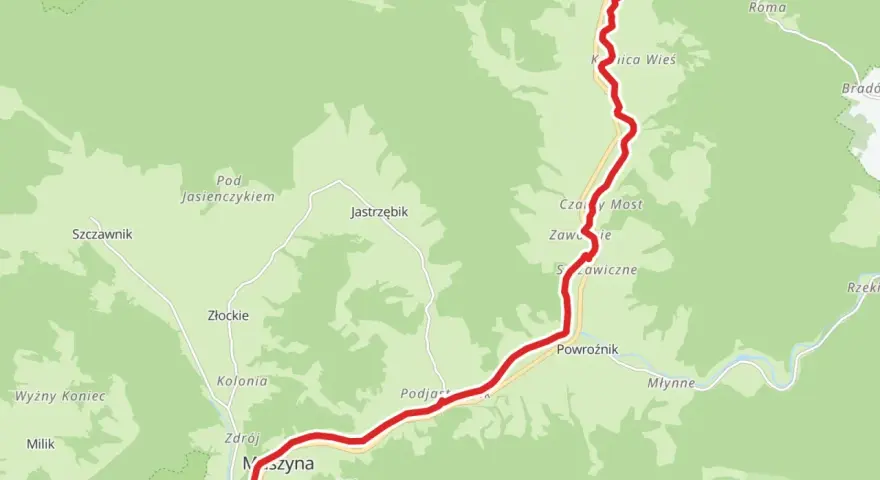 Trasa rowerowa aqua velo w Popradzkim Parku Krajobrazowym, prowadząca przez Krynicę-Zdrój, Muszynę i okolice.