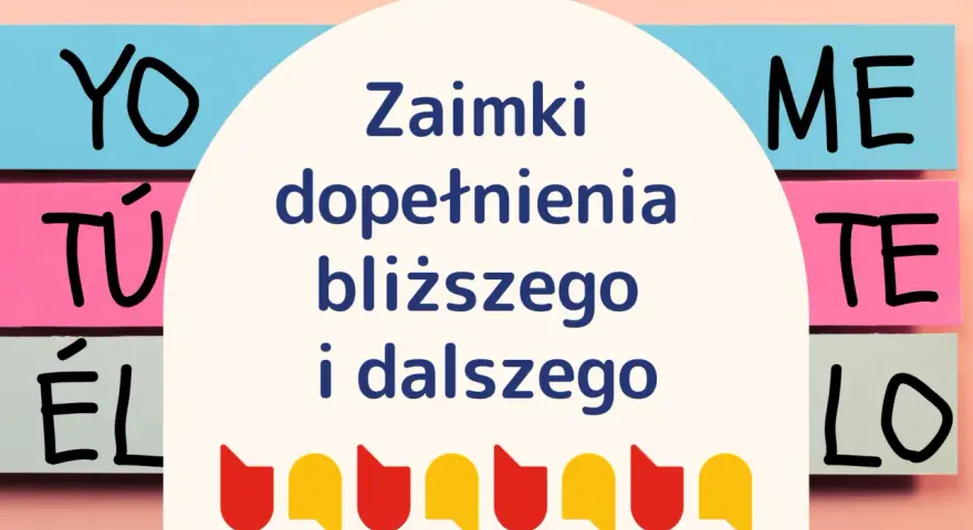Zaimki dopełnienia bliższego i dalszego w języku hiszpańskim: YO, TÚ, ÉL, ME, TE, LO. Różne odmiany dla lepszego zrozumienia.