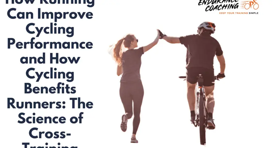 A runner and cyclist high-five, illustrating how cycling benefits runners and improves performance.
