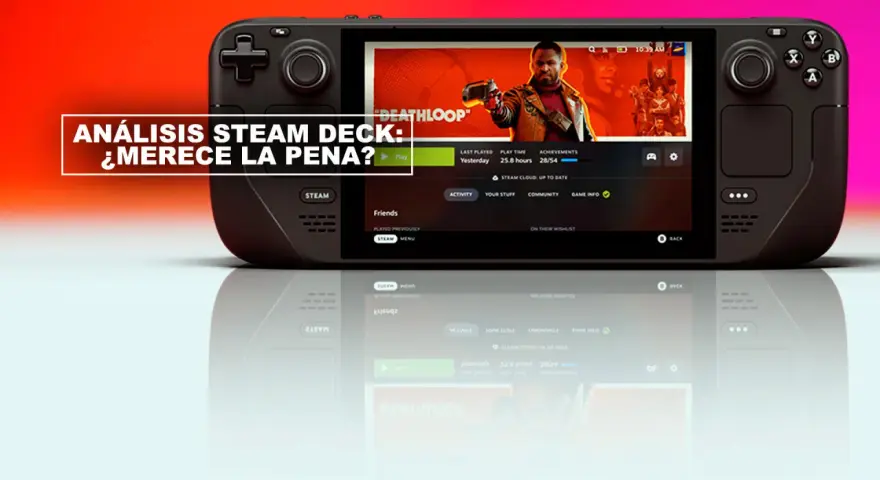 La consola Steam Deck muestra el juego "Deathloop". El análisis se pregunta si vale la pena.