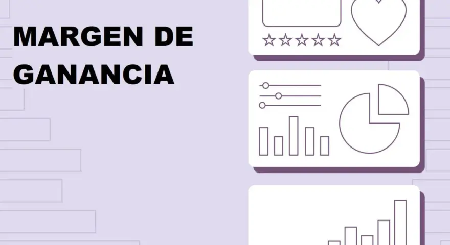 Gráficos de barras y circulares, estrellas y un corazón, junto a la frase "MARGEN DE GANANCIA". El exceso de oferta puede afectar estos indicadores.