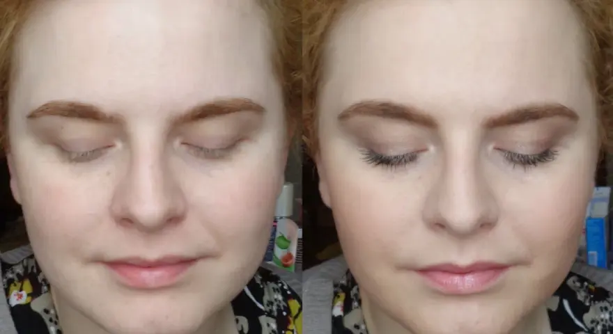 Porównanie twarzy: po lewej naturalny wygląd, po prawej subtelny makijaż "no make up".